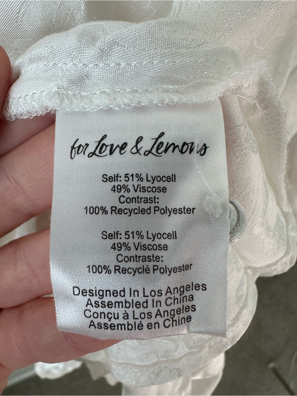 For Love & Lemons Gabrielle Puff Sleeve Mini Dress White SZ S - Picture 7 of 8
